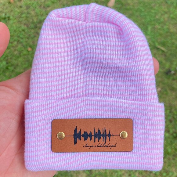 I Love You A Bushel And A Peck Soundwave Newborn Baby Beanie - Pink - Not Custom - Picture 7 of 9
